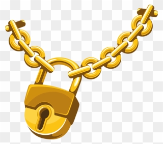 Clip Art Gold Chains - Lock With Chain Clipart - Png Download
