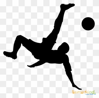 Bicycle Kick Clip Art Silhouette Football - Soccer Silhouette Png Transparent Png