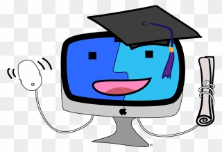 Graduating Computer Cartoon Clipart