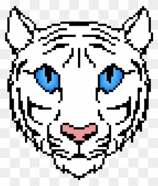 White Tiger Head Cartoon- - White Tiger Clipart