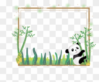 #ftestickers #panda #bamboo #frame #borders #cute #colorful - Cute Panda Border Design Clipart
