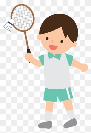 Badminton Player Sports Clipart - Girl Playing Badminton Cartoon - Png Download