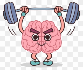 Cartoon Image Of A Strong Brain Clipart