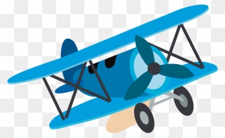Airplane Child Cartoon Clip Art - Biplane Clipart - Png Download