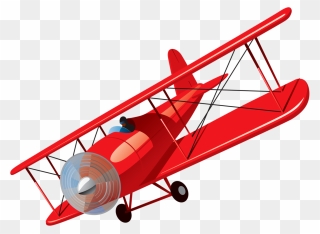 Airplane Clip Art Vector Graphics Illustration Biplane - Vintage Airplane Clipart - Png Download