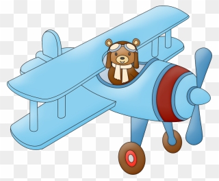 Bear Fliying Clip Art - Teddy Bear Airplane Clipart - Png Download