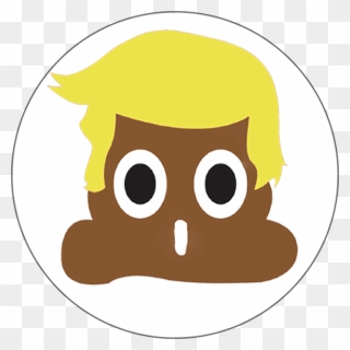 Trump Poop Emoji Button - Poop Emoji Trump Clipart
