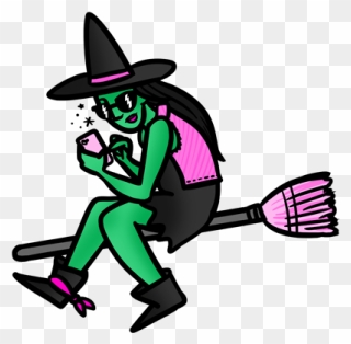#witch #witchcraft #multicolor #halloween #broom Clipart