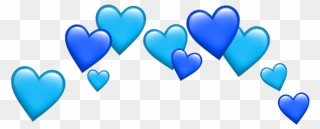 #blue #heart #hearts #tumblr #blueheart #emoji #sticker - Blue Heart Crown Png Clipart