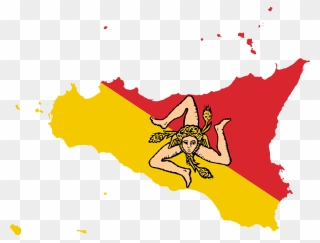 Sicily Flag Map Clipart