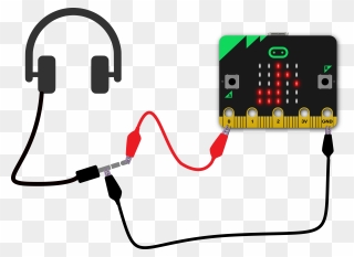 Headphone Plug Tip Connected To Micro - Micro Bit Clipart