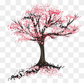 Cherry Blossom Tree Drawing Clipart , Png Download - Drawings Of Blossom Trees Transparent Png