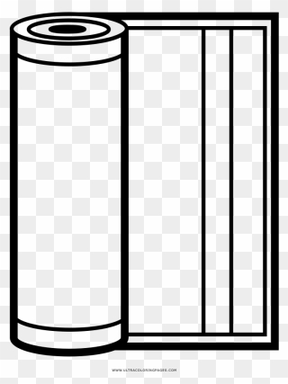 Rolled Up Towel Coloring Page Clipart