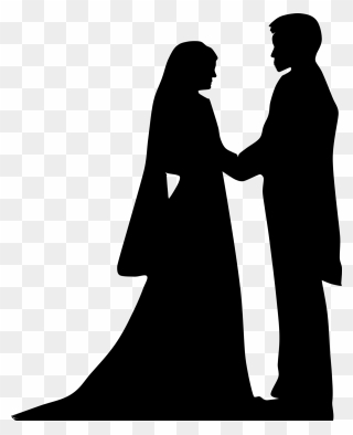 Standing,human Behavior,woman - Silhouette Wedding Couple Muslim Clipart