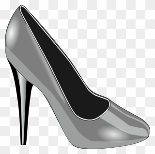 Walking Shoe,high Heeled Footwear,bridal Shoe - Clip Art High Heel Shoes Silver - Png Download