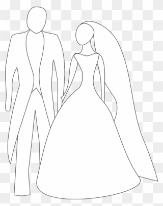 Bride Groom Couple - White Bride And Groom Clipart - Png Download