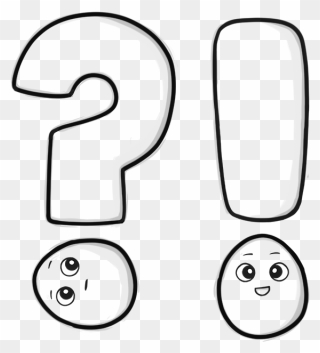 Question Mark And Exclamation Mark - Line Art Clipart