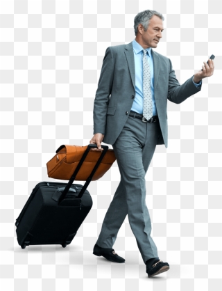 Old Man With Luggage - Person With Suitcase Png Clipart