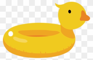 Transparent Yellow Duck Clipart - Duck Rubber Ring Png