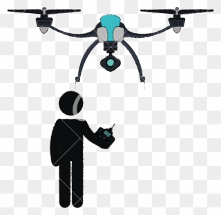 Drone Clipart Flying - Icon Person Using Drone - Png Download