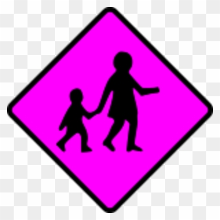 Caution Children Crossing, Hd Png Download - Children Road Crossing Sign Clipart
