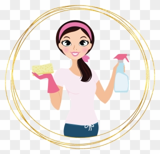 Sweet Cleaning Logo - Girl Cleaning Home Cartoons Clipart