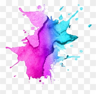 Purple Dream Effect Element Watercolor Painting Drawing - Transparent Watercolor Paint Splatter Clipart