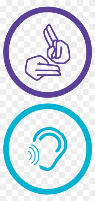 Icons For Sign Language And For Hearing Loss, Both - Sign Language Icon Clipart