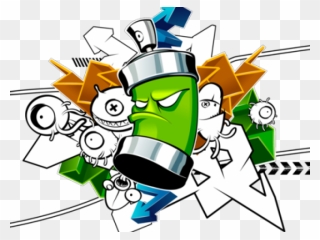 Graffiti Clipart Spray Can - Character Graffiti Spray Cans Drawing - Png Download