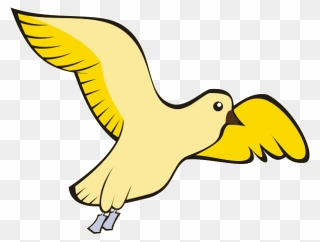 Bird In Flight - Cartoon Birds Flying Png Yellow Clipart