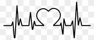 Transparent Heartbeat Line Png - Heart Beat Black And White Clipart