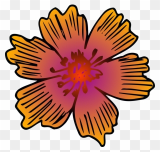 Chrysanths,plant,flower - Symmetrical Flower Design Clipart