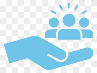 An Open Hand Holding Three People - Inclusion Icons Clipart