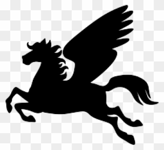 Silhouette Of A Pegasus Clipart