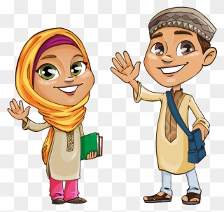 Transparent Kids Vector Png - Muslim Clipart Png