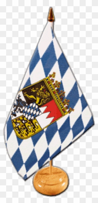 Germany Bavaria With Coat Of Arms Table Flag - Drapeau De La Bavière Clipart