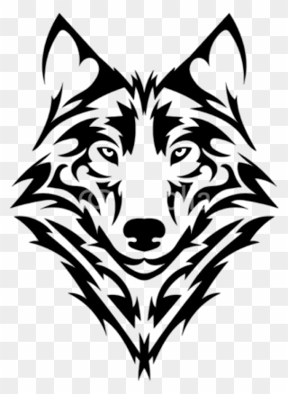 #wolf #daddybrad80 #daddybrad - Wolf Head Tribal Tattoo Clipart