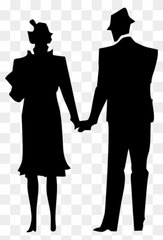 Transparent Bride And Groom Silhouette Clipart Black - Husband And Wife Vector - Png Download