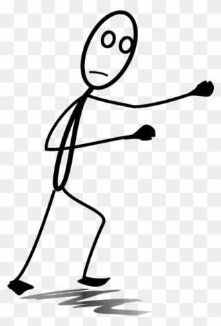 Vector Image Of Stick Man Figure In Fighting Position - Transparent Stick Figure Clipart