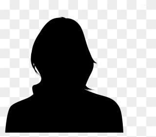Female Silhouette Drawing Clip Art - Woman Head Silhouette Front - Png Download