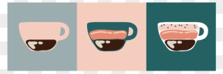 Mug And Coffee Illustration Fun Colors Latte Coffee - Illustration Clipart