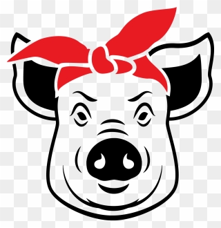 #pig #piglet #piggy #hog #swine #gangster #thug #thuggish - Bandana For Cow Png Clipart