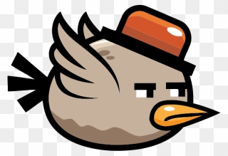 Cartoon Bird With A Hat - Flappy Bird Icon Png Clipart