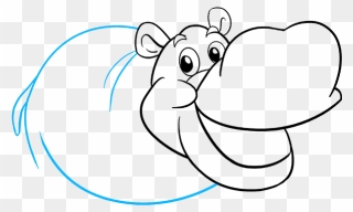 How To Draw Hippo - Cartoon Clipart