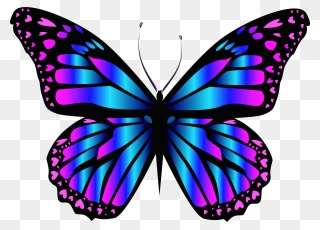 Clipart Butterflies Free Purple Butterfly - Png Download