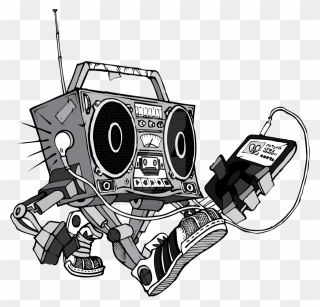 Boombox Old School Drawing - Old School Boombox Drawing Clipart