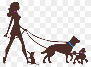 Edinburgh Dog Walking Pet Sitting - Girl Walking Dog Silhouette Clipart
