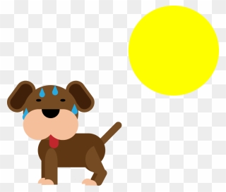 How To Keep Your Dog Cool In The Summer - Overheated Dog Cartoon Clipart