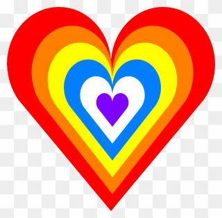 Rainbow Heart Computer Icons Clip Art - Clipart Rainbow Heart - Png Download