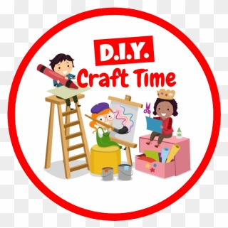White Circle With A Red Border And Text Reading "d - Arts And Crafts Illustration Kids Clipart